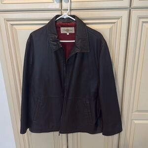Peter Millar leather coat